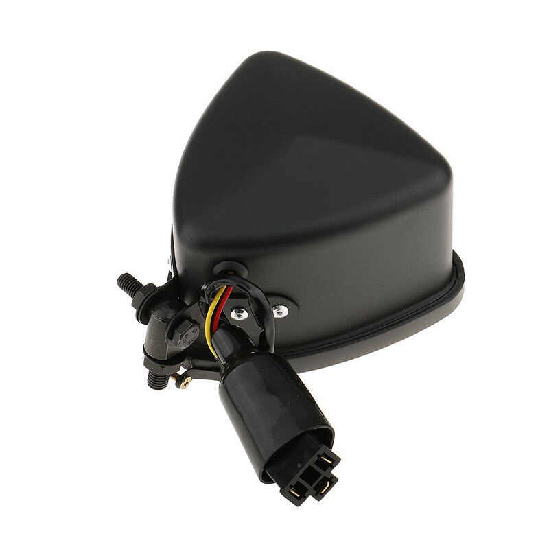 12V Motorcycle Triangular Headlight H3 Bulb with Black Steel Housing n