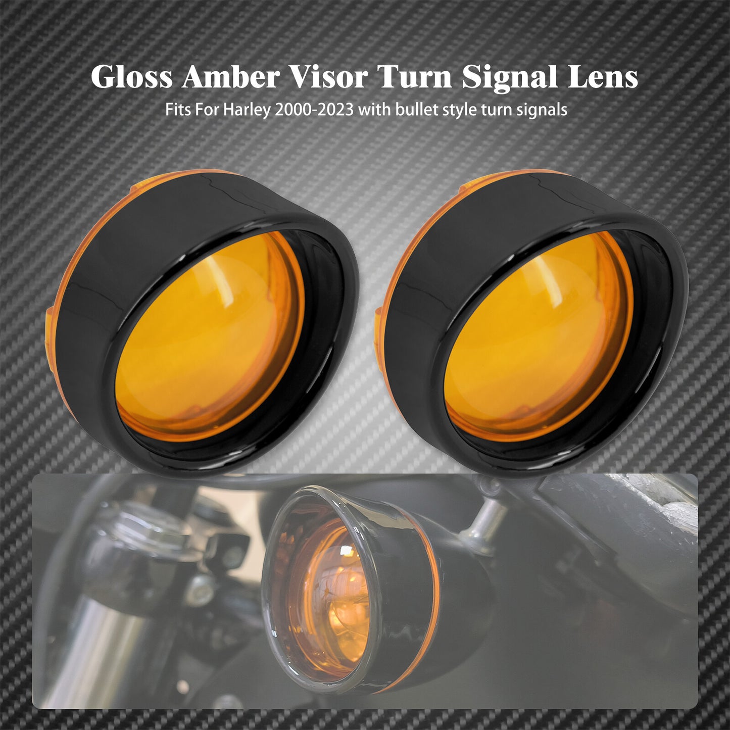 Motorcycle Visor Amber Turn Signal Lens Bezels Fit for Harley Sportster Touring
