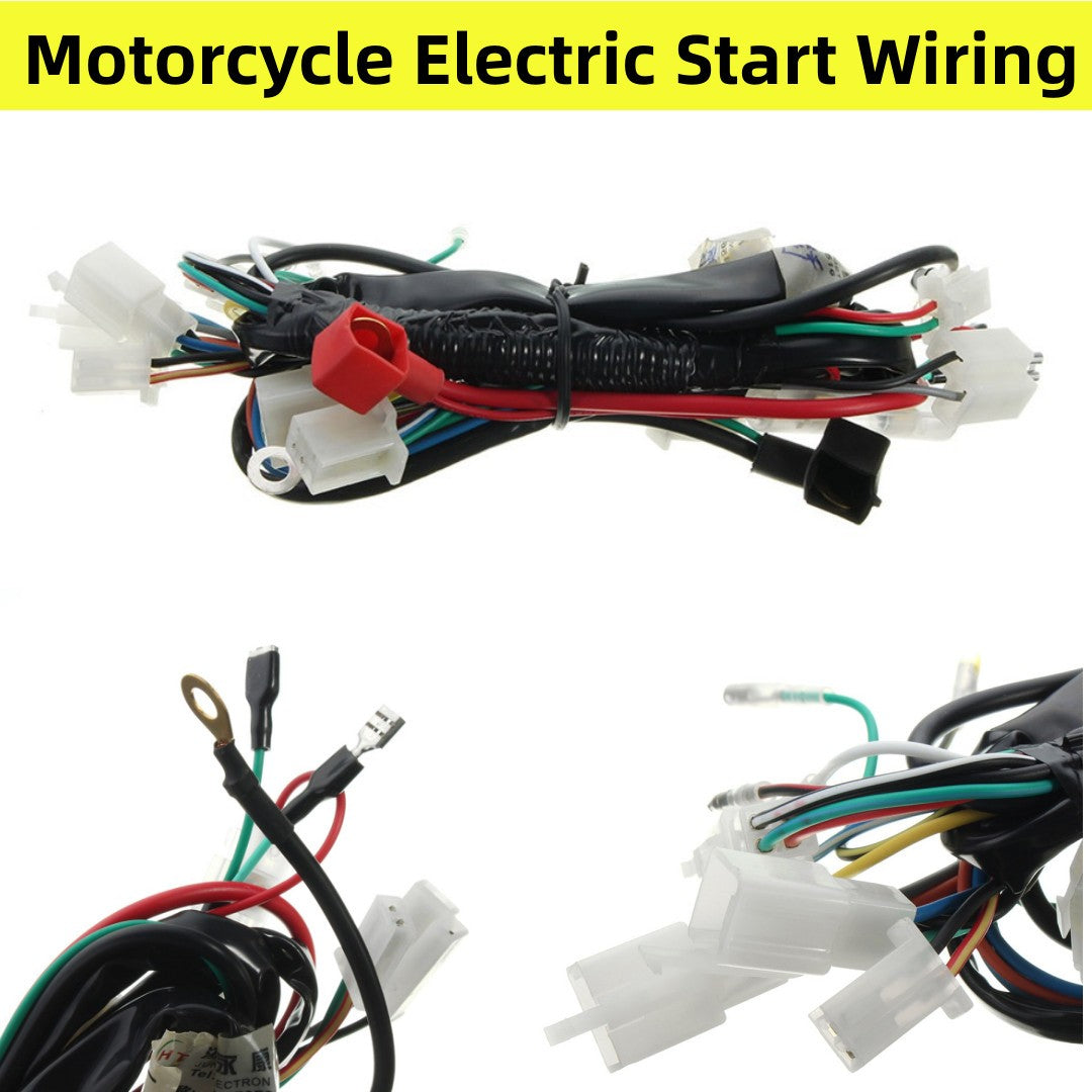 Motorcycle Wiring Machine Electric Start Wiring Loom Harness For Pit Bike ATV Q