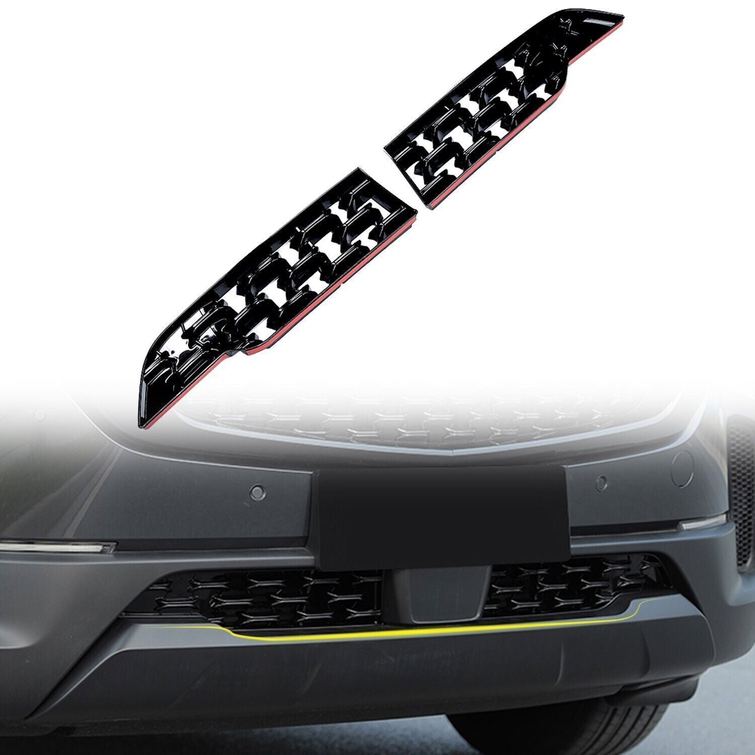 for Mazda CX-50 23-25 ABS Gloss Black Front Center Bottom Grille Cover Trim 2PCS