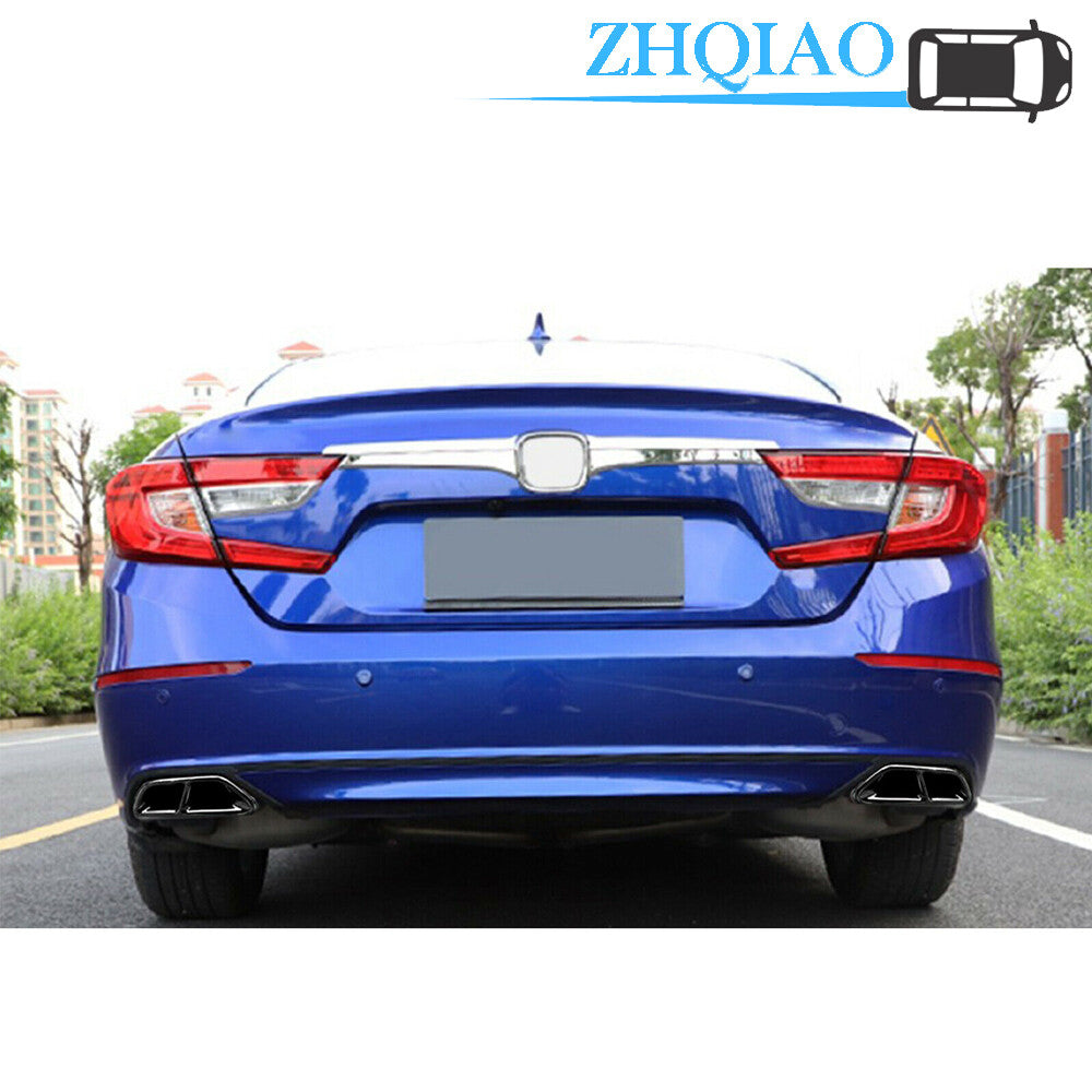 Black Titanium Rear Cylinder Exhaust Pipe Protect Cover Trims Fits for Honda Accord