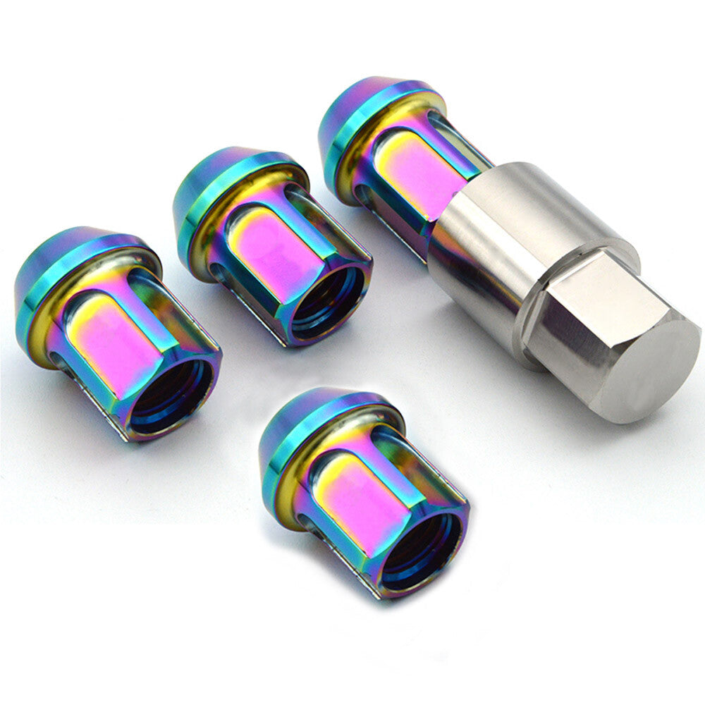 Open Ended Wheel Locking Anti Theft Bolt M12 Titanium Alloy Set (4 Bolts+1 Key) Q