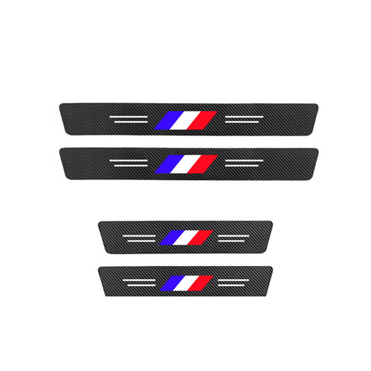4x Door Sill Plate Protector for Mini Cooper Anti Scratch Carbon Fiber Color