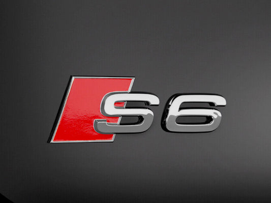 Suitable for Audi S6 for A6 rear badge, trunk boot badge sticker, logo, nameplate, silver chrome-plated