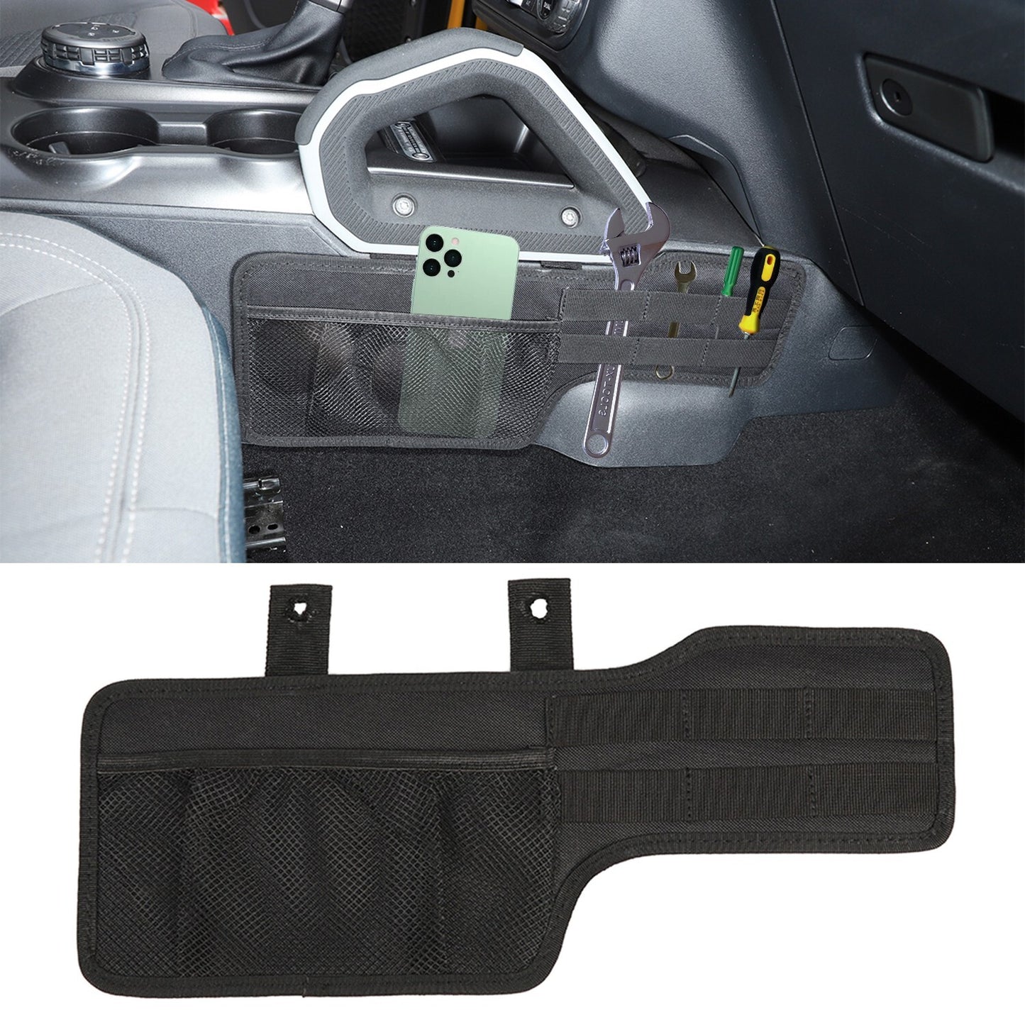 Shifter Side Storage Bag  for ford  Bronco 2021 2022 2023 Organizer Ox for ford  Black