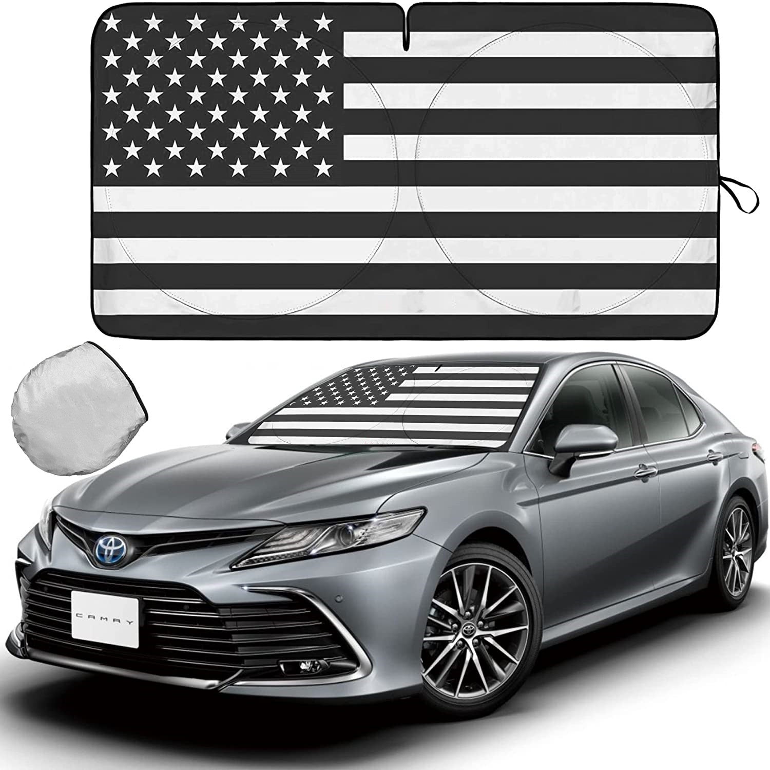 UV protection for Camry and for Corolla American flag car windshields - n