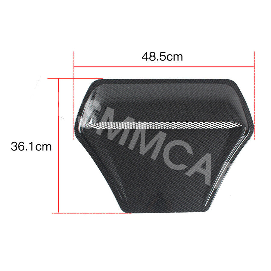 Carbon Fiber Look Hood Vent Decorative Air Flow Intake Bonnet Vent Cover Q