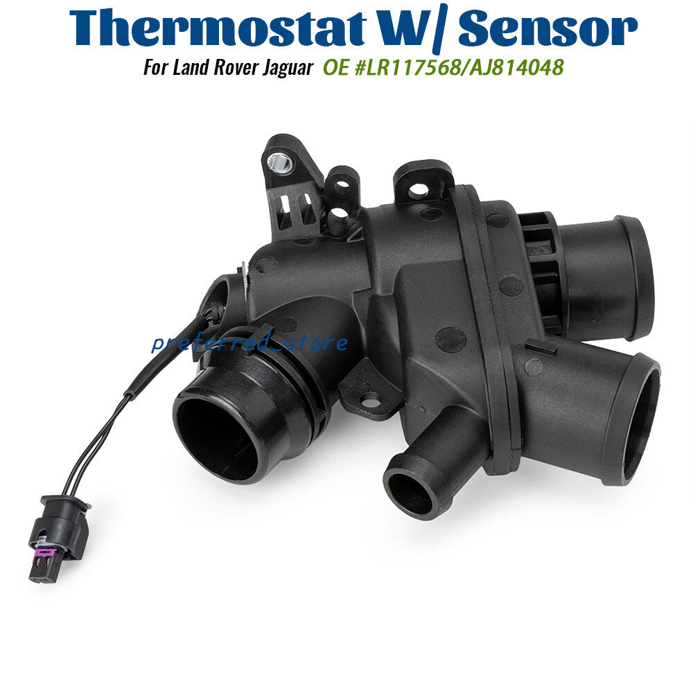 Thermostat with sensor suitable for Jaguar for Land Rover 3.0L turbocharged SC engine LR117568- v