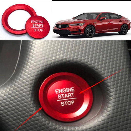 Red Aluminum One-Click Startup Frame Cover Trim Fit for Acura Integra 2023-2024 n