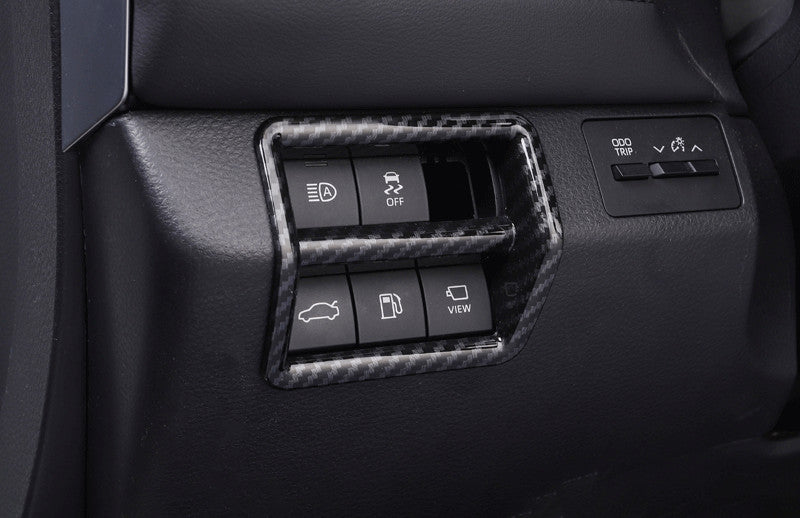 Carbon Fiber Headlight Adjustment Frame Cover Trim for Toyota for Avalon 2019-2020