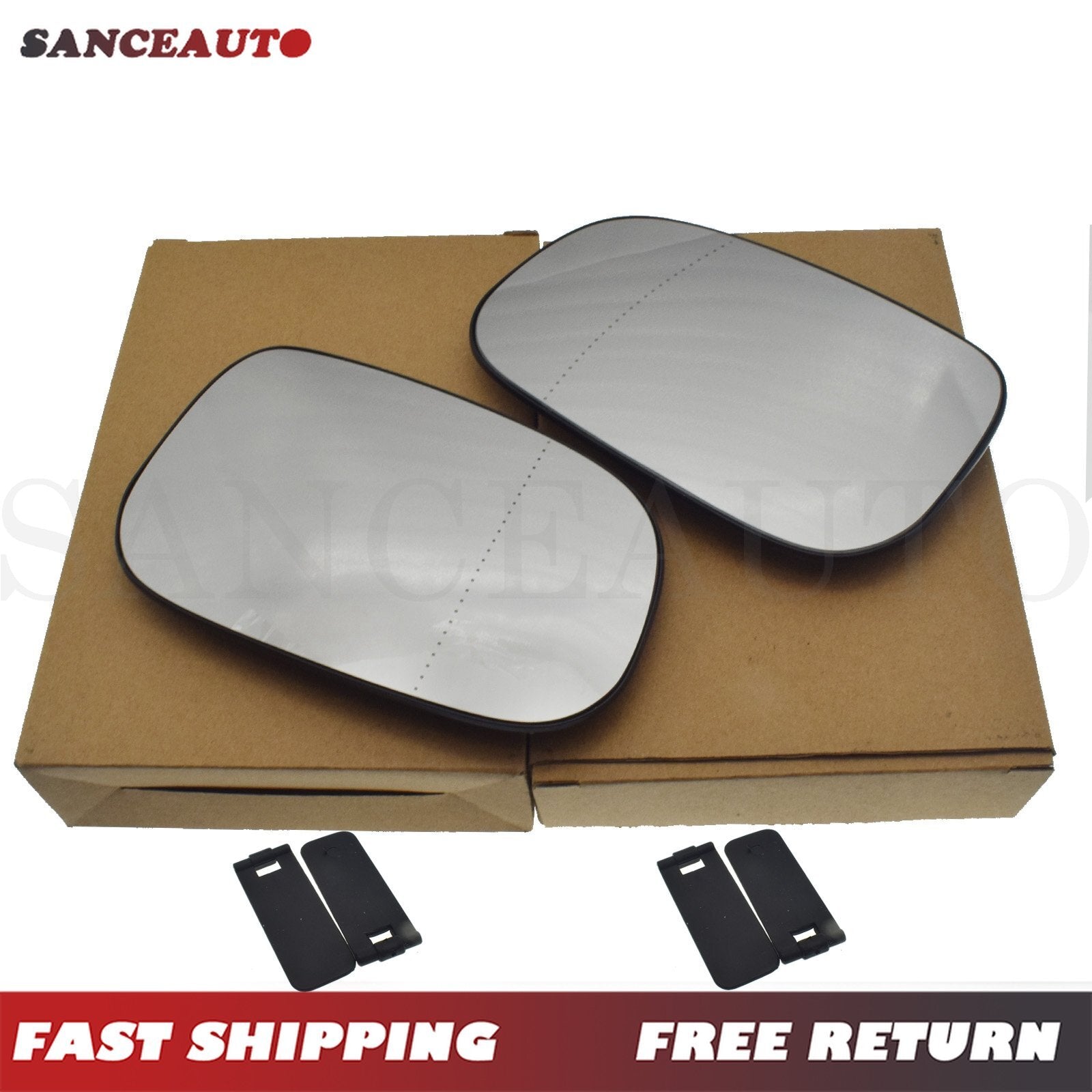 Left and right heated mirror glass with support suitable for Volvo S80, V60, C30, C70, V70 30762571- n