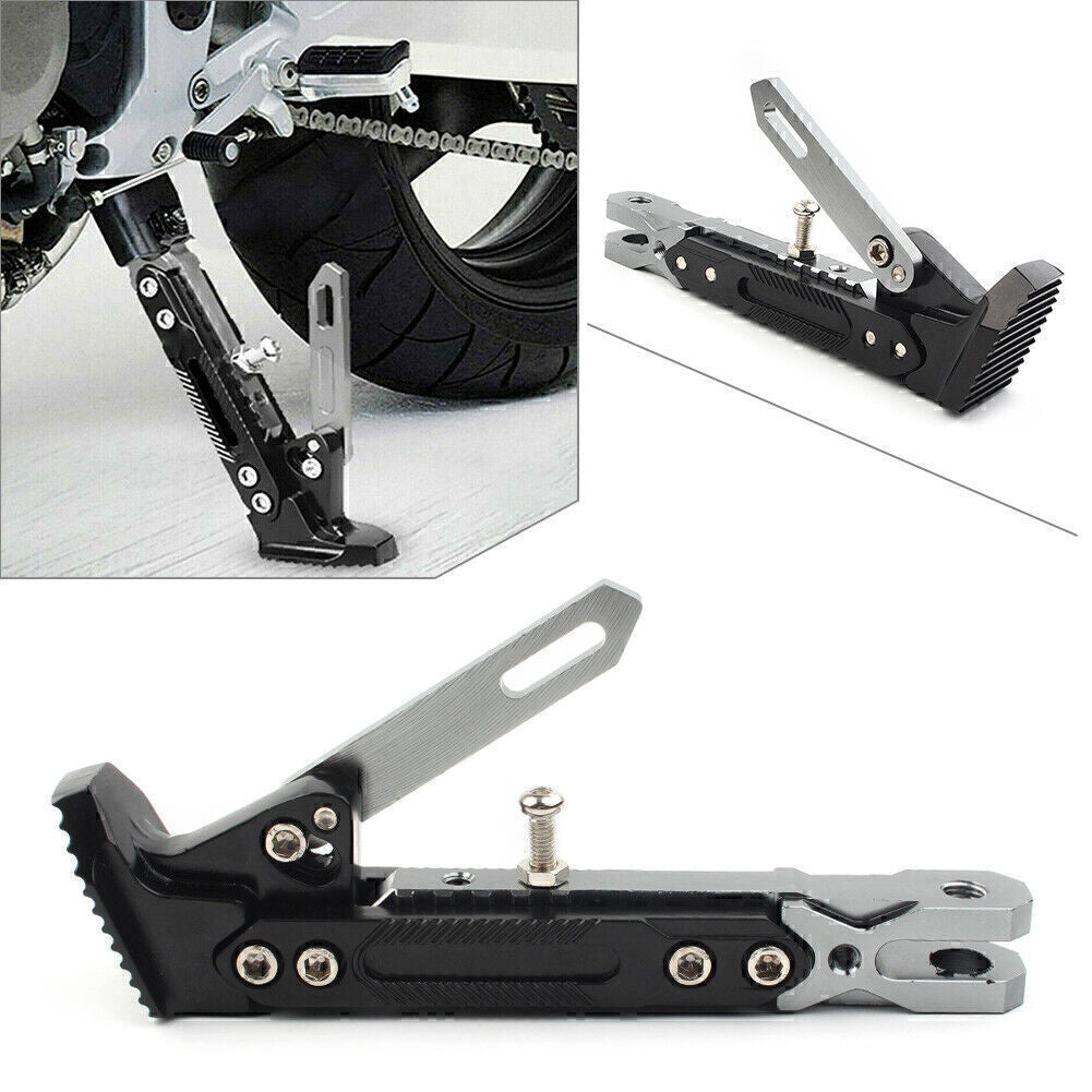 Steel Motorcycle Non-slip Adjustable Kickstand Foot Side Support Stand