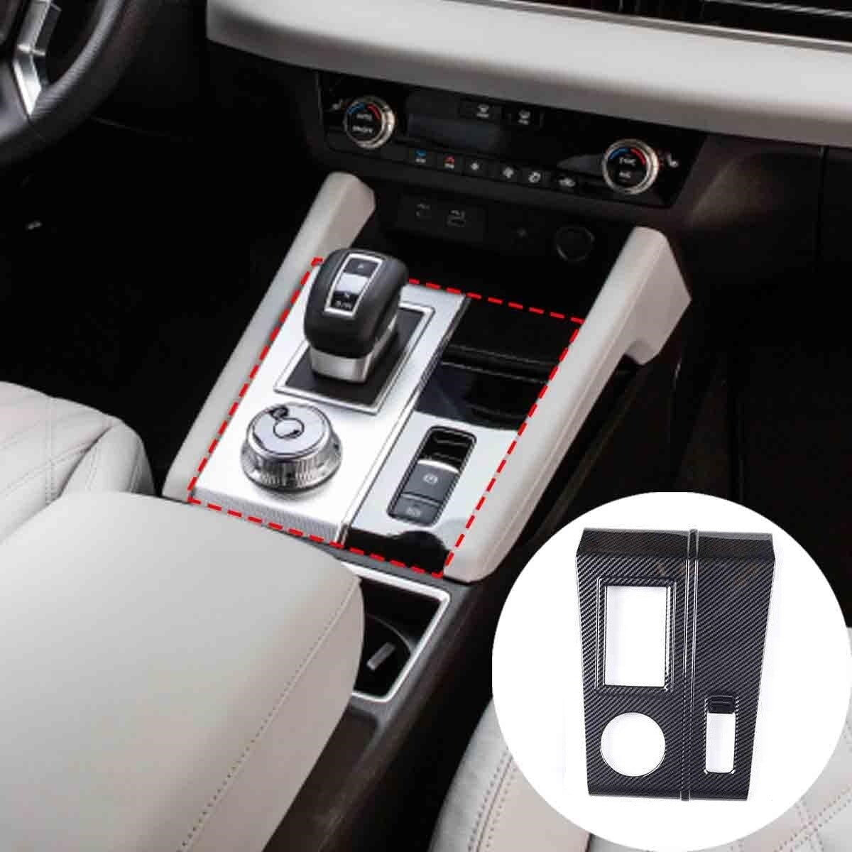 Carbon Fiber Style For 2022-24 for Mitsubishi Outlander Gear Shift Panel Cover Trim