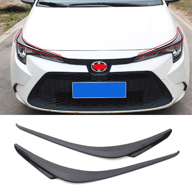 For Toyot@a for Corolla 2021-2022 ABS Black Headlight Front Lamp Eyelid Cover Trim n