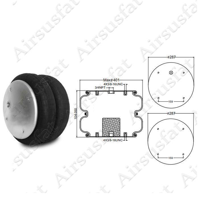 2x For Contitech Firestone FD530-30 532 Air Suspension Spring Assembly