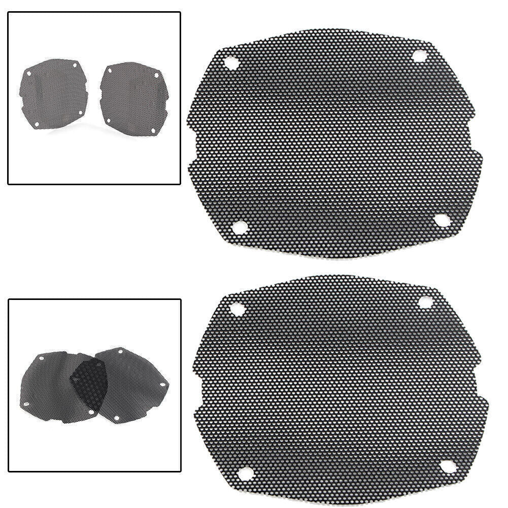 1pair Thin Front Fairing Mesh Speaker Grilles Black for Harley FLH 1998-2013 Q