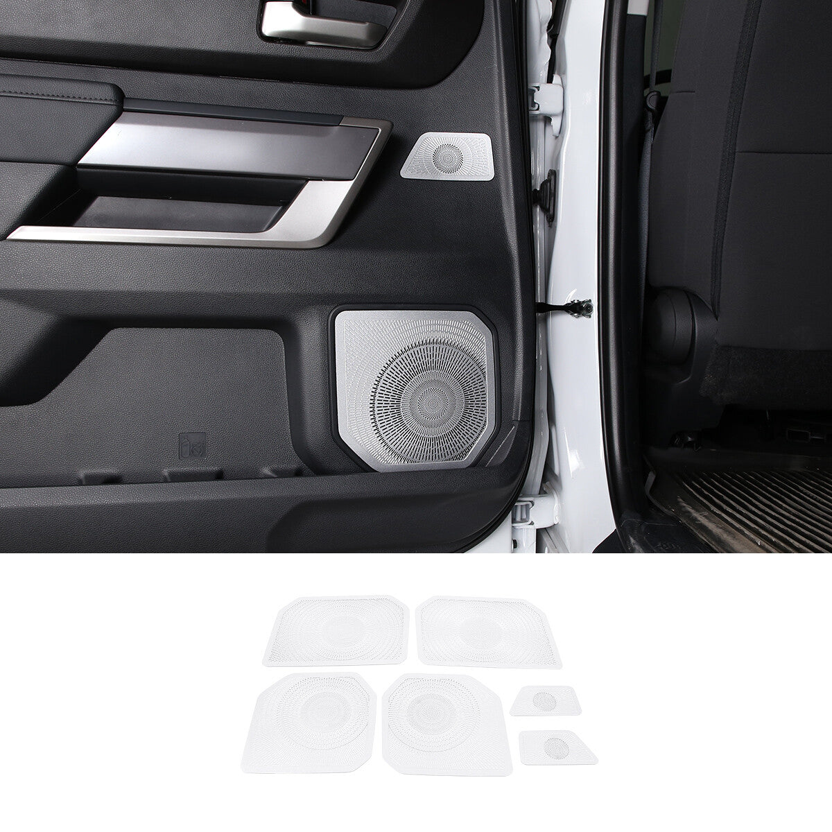 6-Piece Car Door Speaker Ring Frame Cover Trim Suitable for 2022-2023 Tundra n