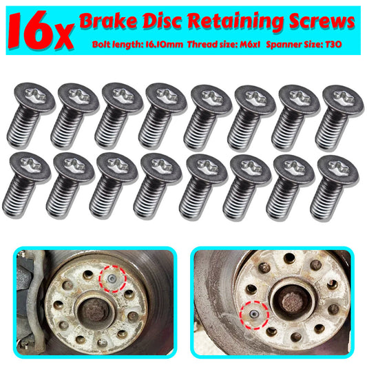 16PC Brake Disc Retaining Screws Countersunk Bolt Screws for VW for Golf 1991 - 2020
