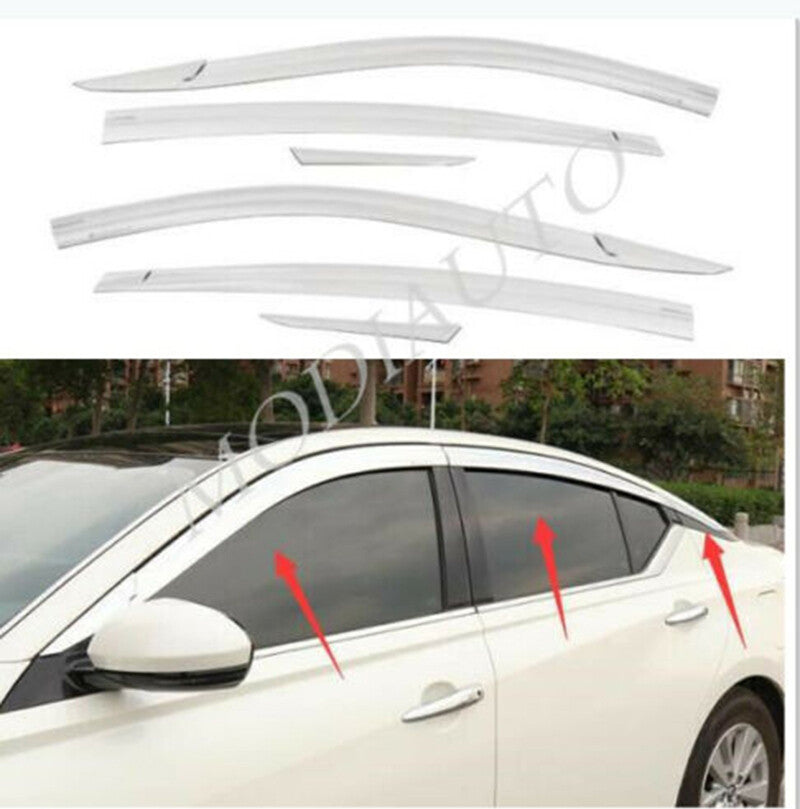 for Nissan Altima 2019-2024 Chrome Car Window Visor Vent Shades Sun Rain Guard