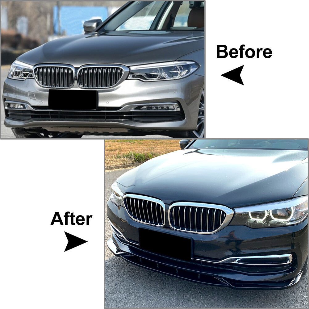 ABS Front Bumper Lip Spoiler Splitters for BMW 5 Series G30 525i 530i 2017-20 Q