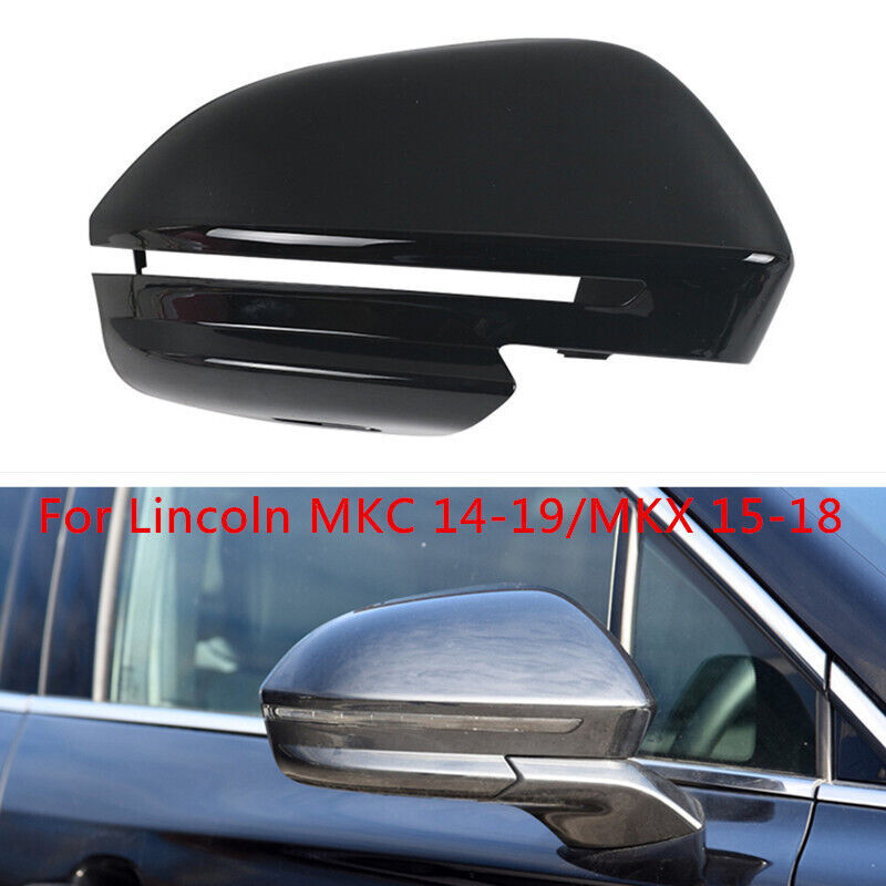 Black Right Side Rearview Mirror Cover Shell Cap for Lincoln MKC 14-19/MKX 15-18