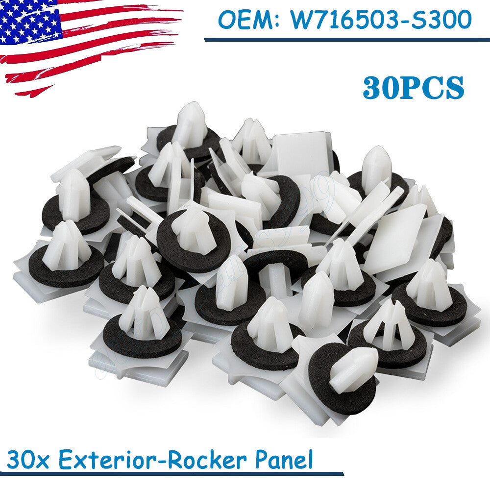30 sets of W716503 external rocker panel molding retainers with seals suitable for - n