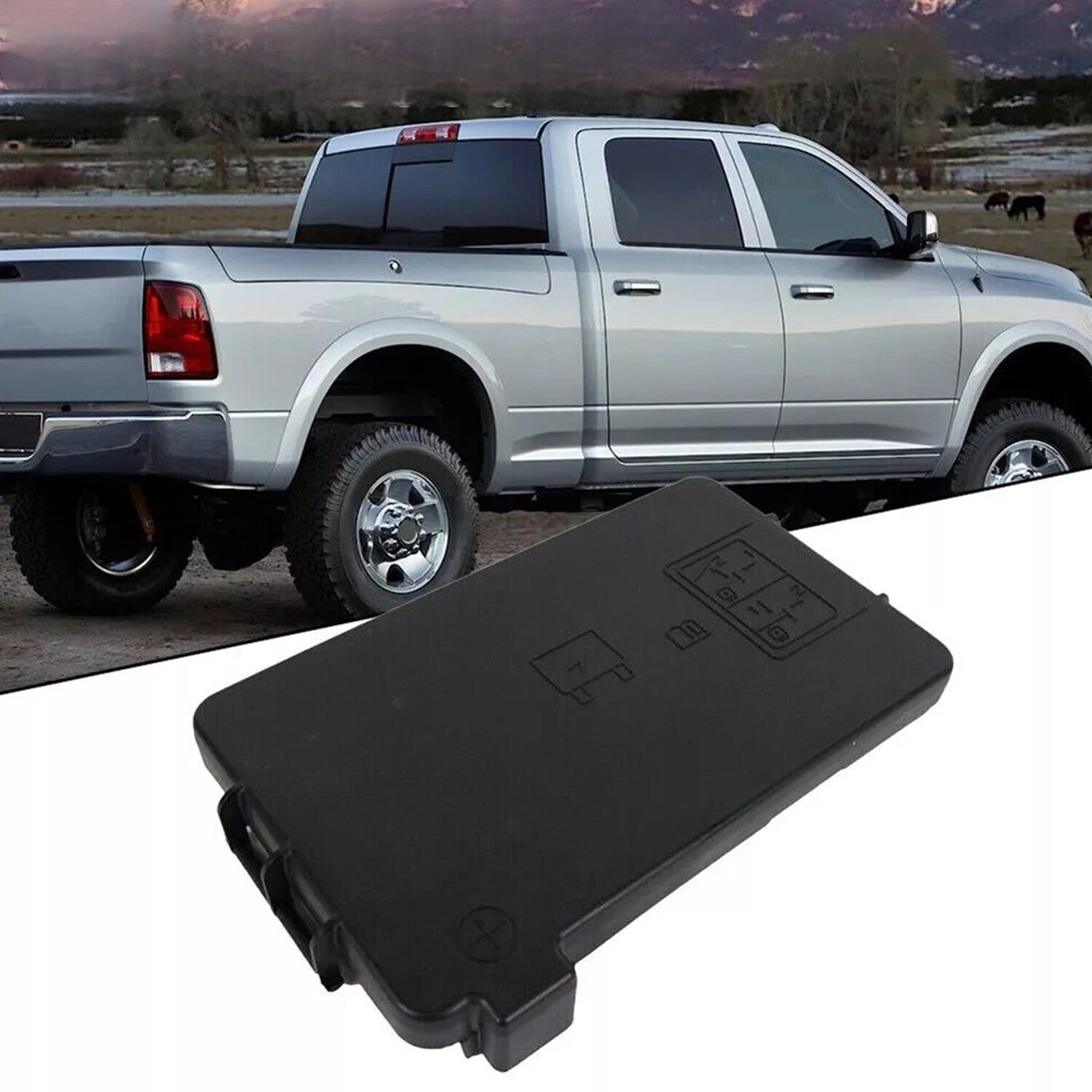Fuse Box Cover Lid Plastic Black Fit for Dodge for Ram 1500 2500 3500 New 68053635AB Q