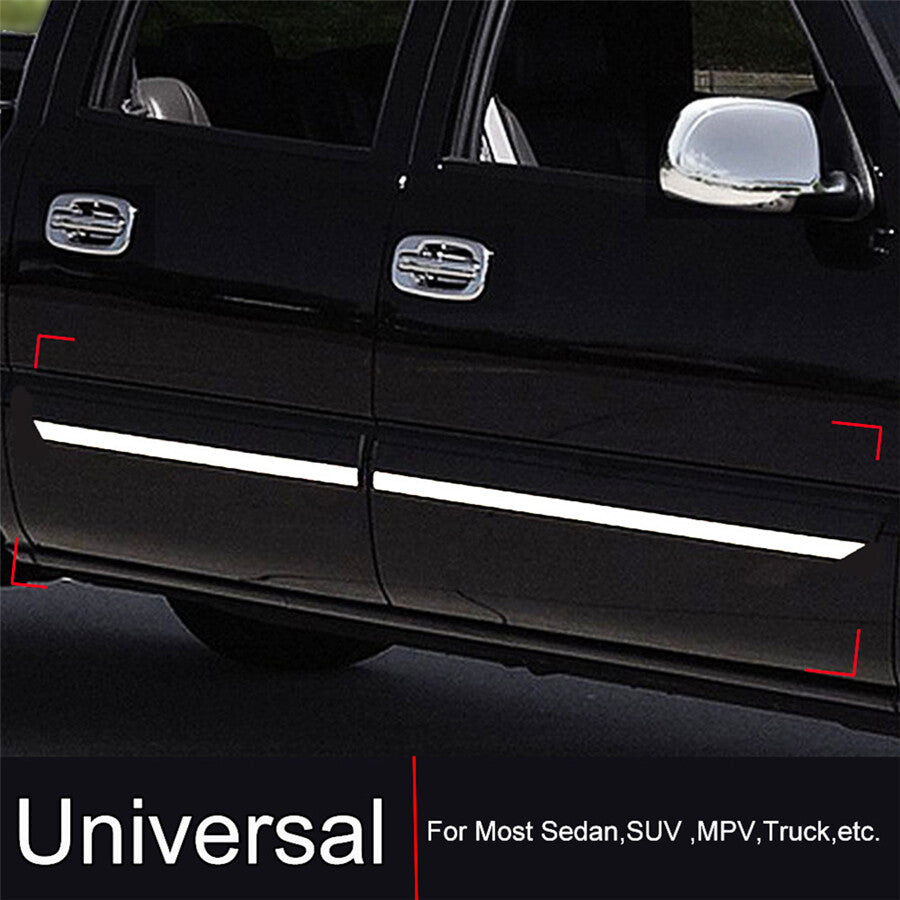 4x Stainless Steel Chrome Door Side Side Skirt Line Sill Garnish Body Trim Cover