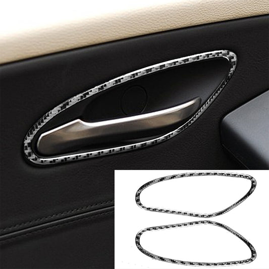 2PCS Carbon Fiber Door Handle Frame Interior Trim for BMW 650i M6 E63 2004-10