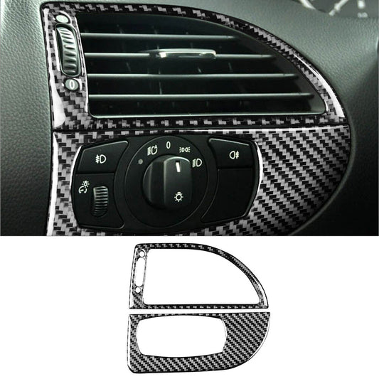 Carbon Fiber Headlight Switch & Air Vent Cover Trim for BMW 6Series M6 2004-2010