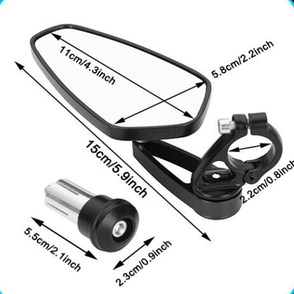Universal 7/8-inch 22mm handlebar end rearview mirrors for black motorcycles. n