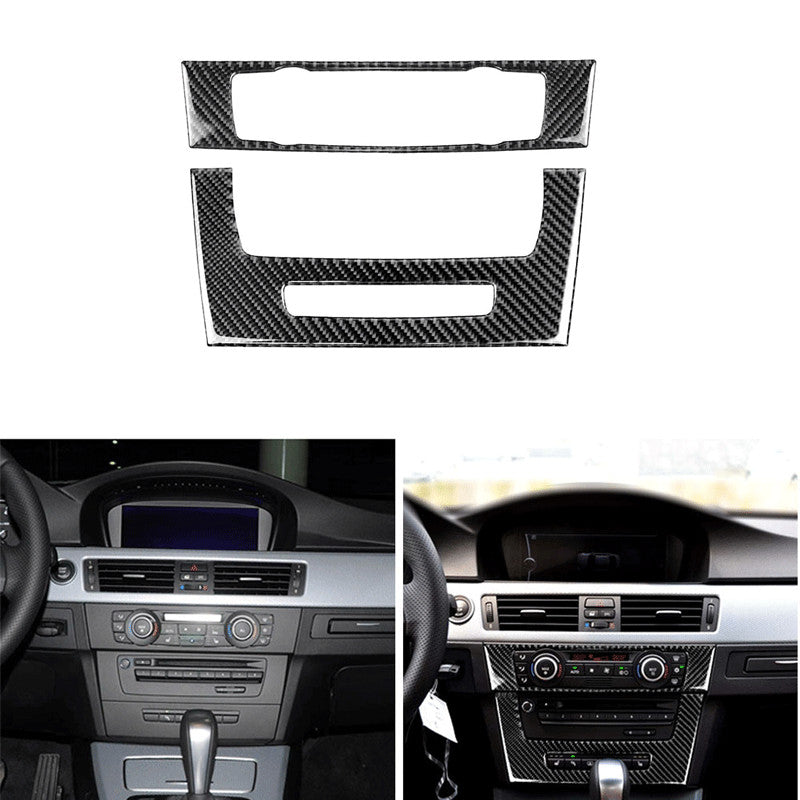 2x carbon fiber air conditioning output trim for BMW 3 Series E90 2005-2012