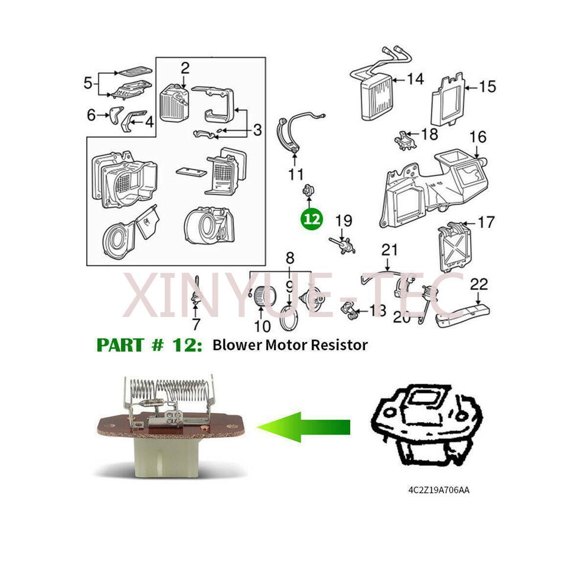 A/C Blower Motor Resistor for Ford F-250 350 450 Super Duty 99-07 E-150 E-250