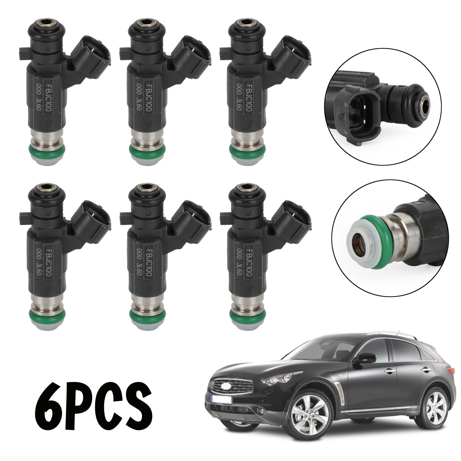 6-pack FBJC100 fuel injectors suitable for Nissan 350Z (03-04) and for Infiniti G35 (2003-2004).
