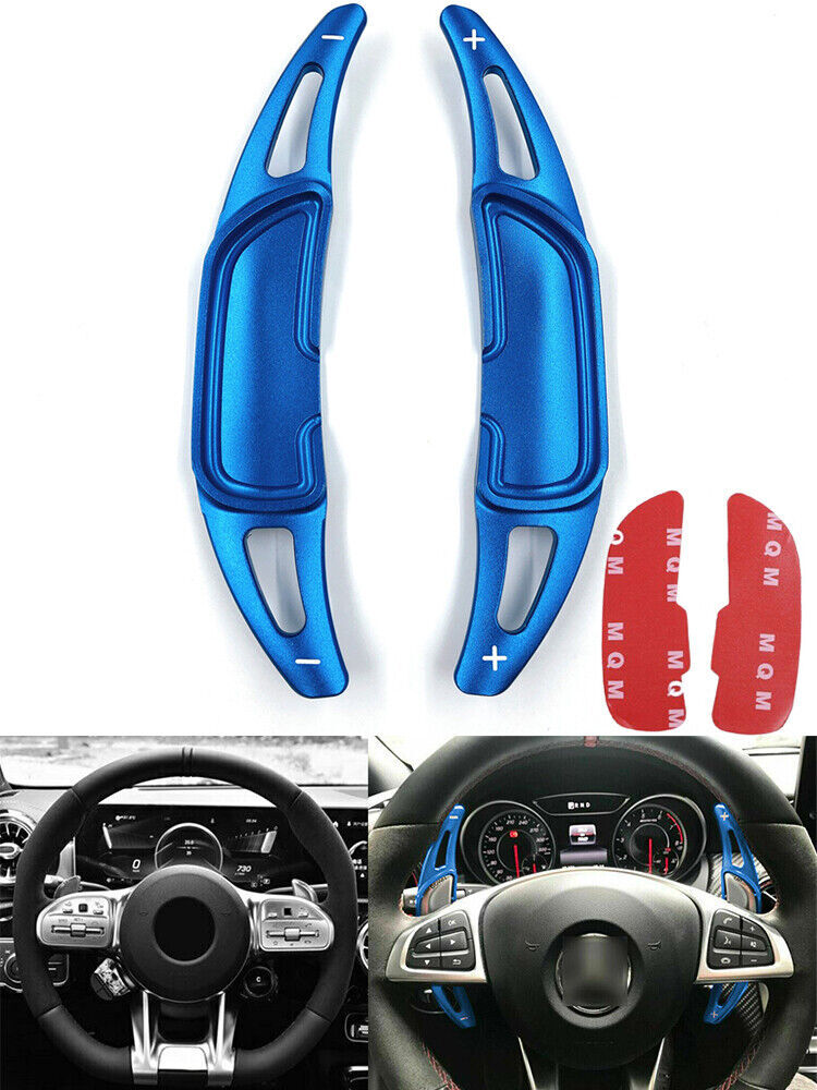 Extended paddle shifters for Mercedes -AMG A45, CLA45, C63, S63, GLA45 (Blue) n