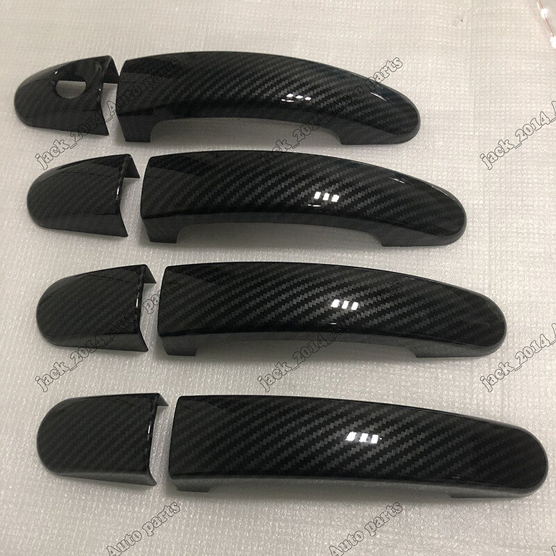 8pcs Carbon Fiber Car Side Door Handle Cover Trim for Ford Escape Kuga 2013-2019