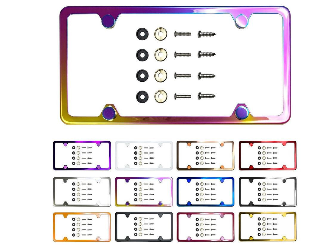 1 piece car license plate frame cover front cover rear trunk boot Neo Chrome for Honda