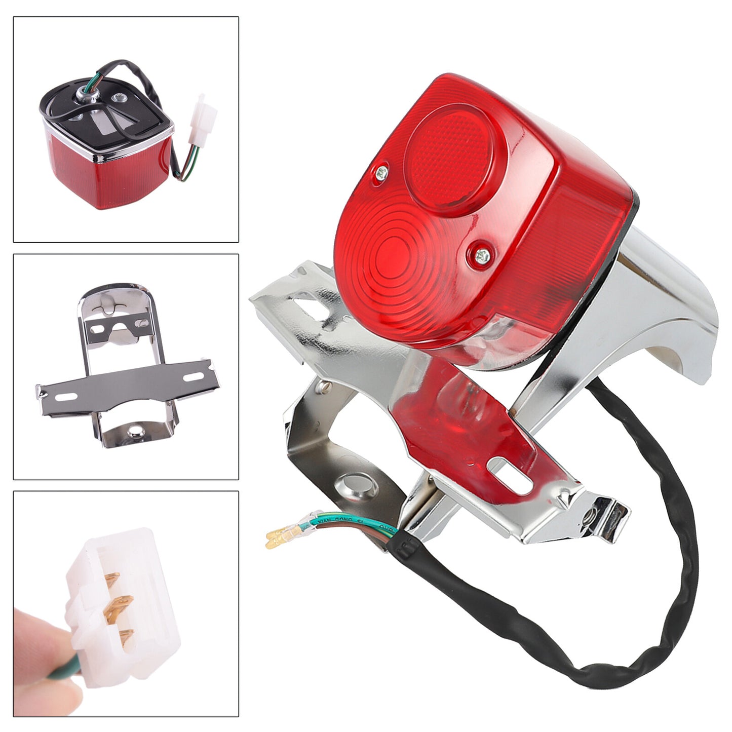 for Honda ST70 DAX ST50 ST90 CT50 CT70 Red Rear Brake Tail Light w/Bracket Kit