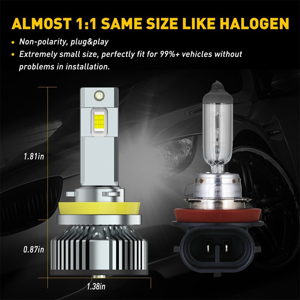 Limo Plus H11 LED Elderly Micron 6500K HID White Light 40000LM- v