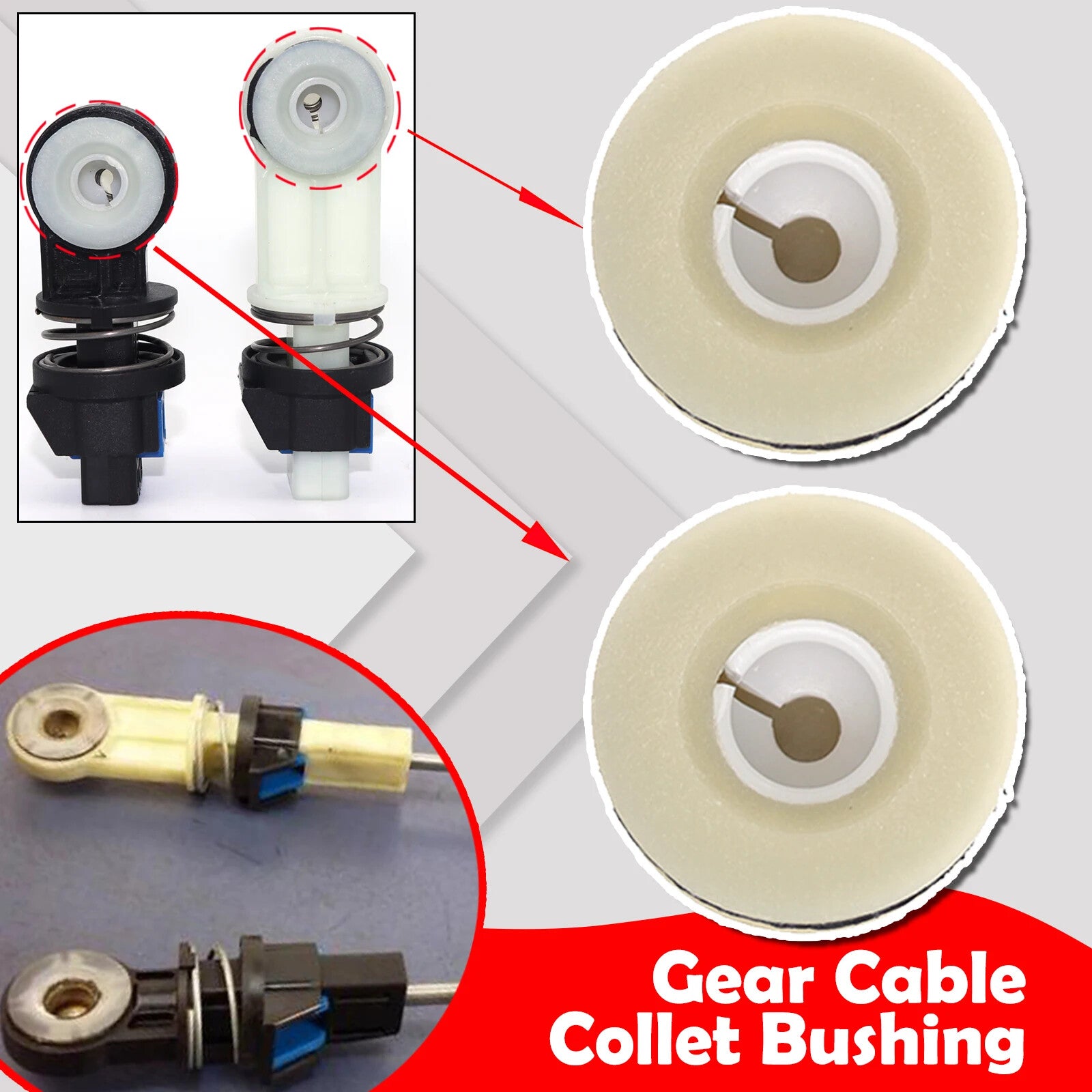 2Pcs Gear Cable Collet Bushing for Vauxhall Zafira Tourer Shifter Lever Selector