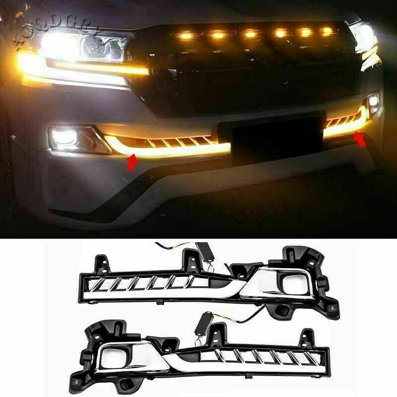 for Toyota for Land Cruiser LC200 2016-2021 Flow LED Front Bumper Fog Lamp Bracket