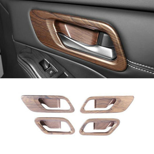 Peach Wood Grain 4X Inner Door Handle Bowl Cover Trim for Nissan Rogue 2021-2023