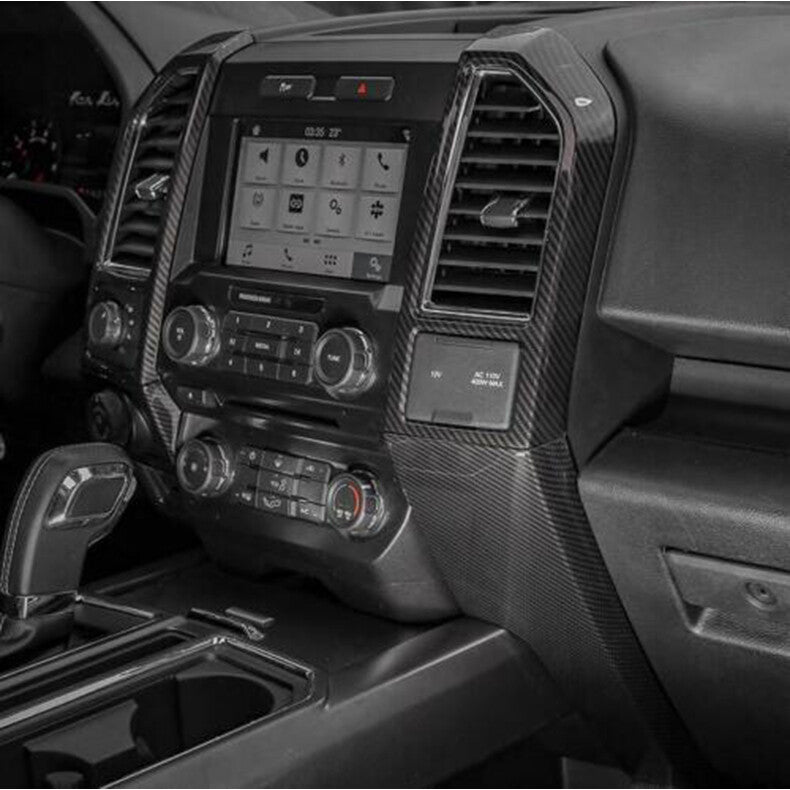 for Ford F150 2015-2020 Carbon Fiber Central Console Air Outlet Vent frame Trim
