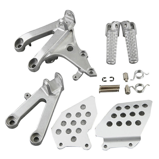 for HONDA CBR 600RR 2007-2011 Grey Rider Front Footpegs Footrests Brackets