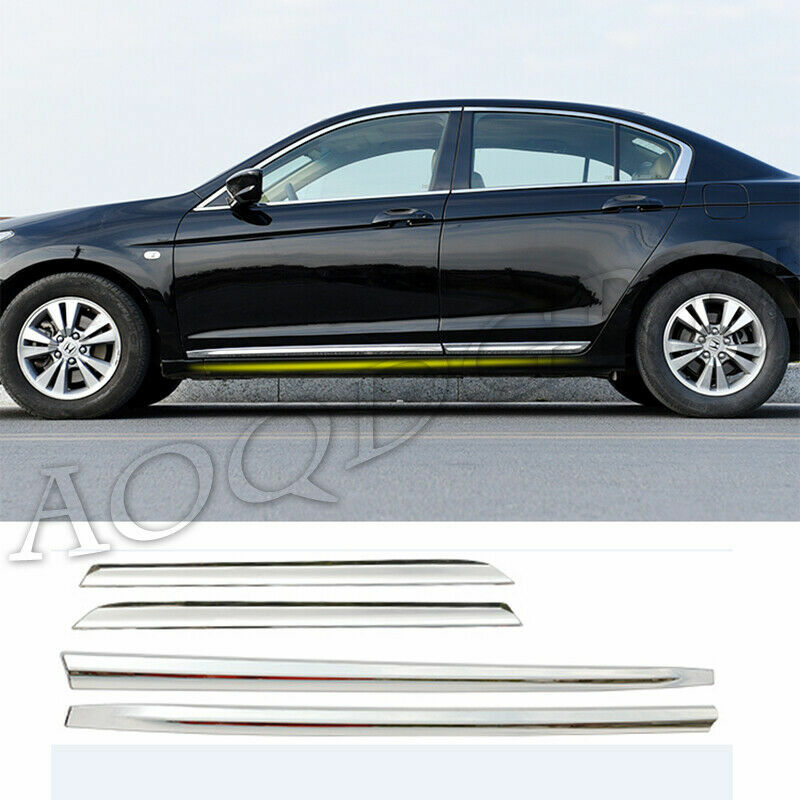 4P for Honda Accord 2008-2012 Chrome 3D Side Door Body Molding Strip Trim Cover