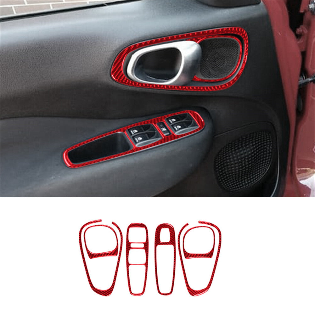 14x Red Carbon Fiber Door Pull Cover Trim for Land Rover Discovery Sport 2015-19 v