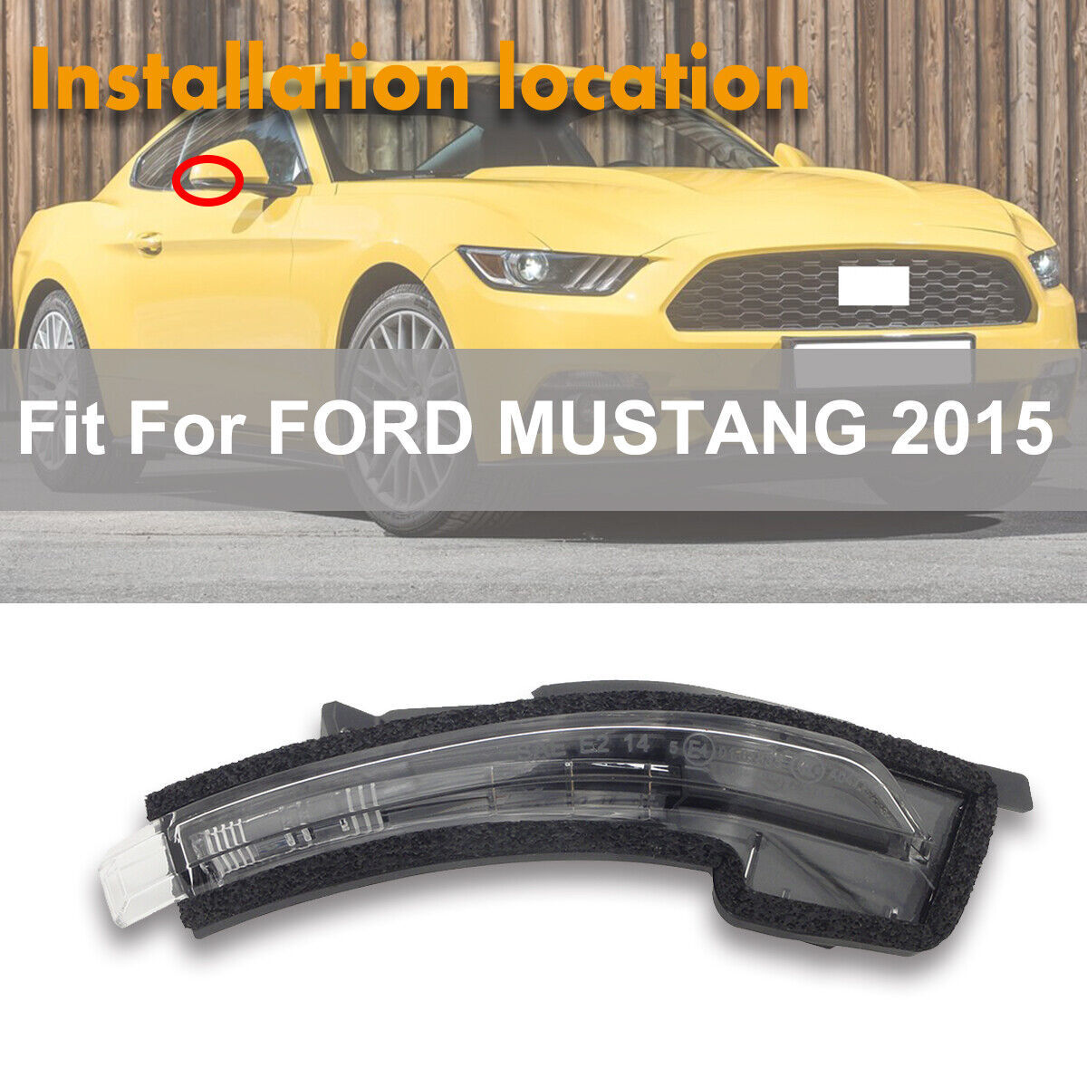 1Pcs Right Side Door View Mirror Turn Signal Light Lamp for FORD for MUSTANG 2015