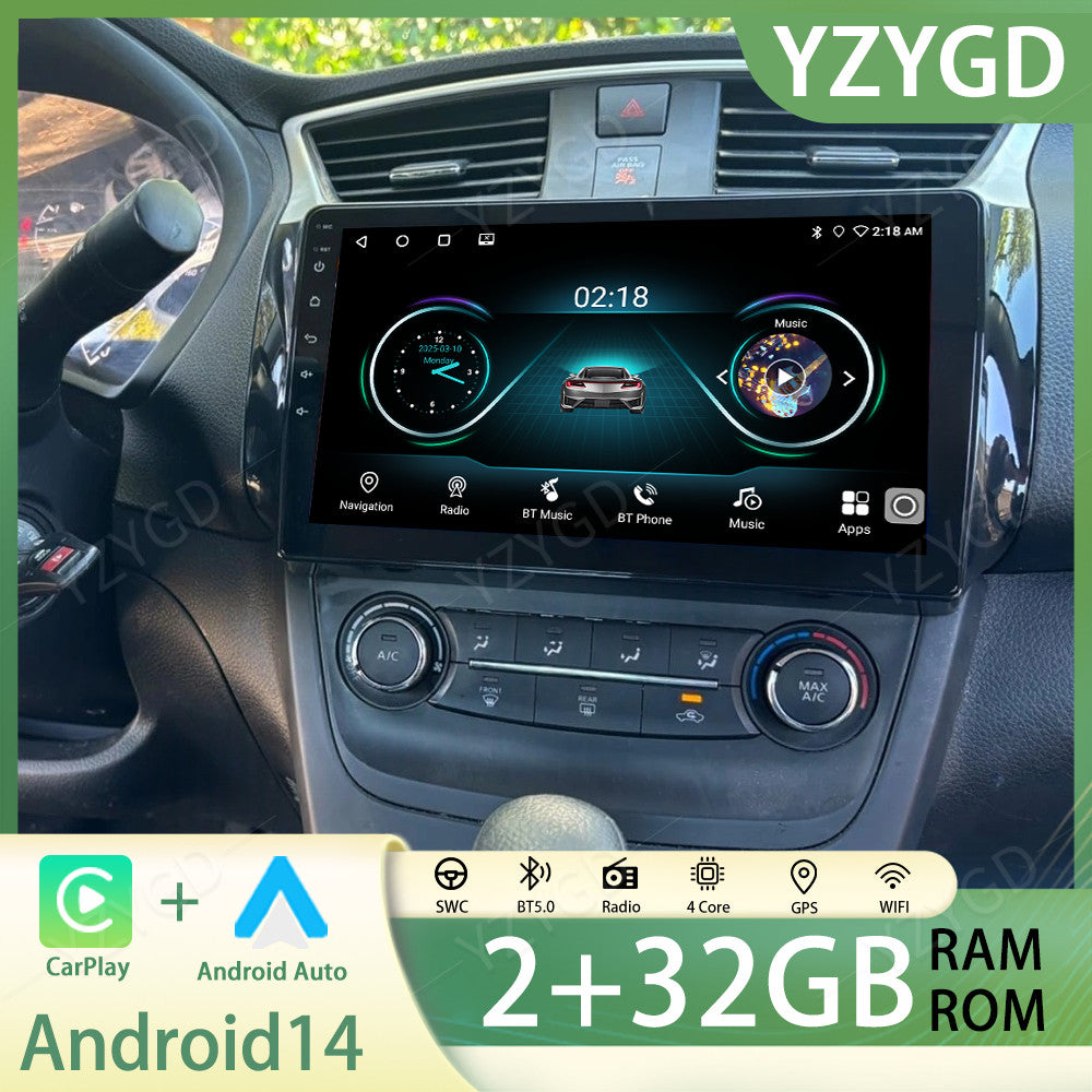 for Nissan Sentra Sylphy 2012-2018 Android 14 Car Radio Apple CarPlay GPS Screen