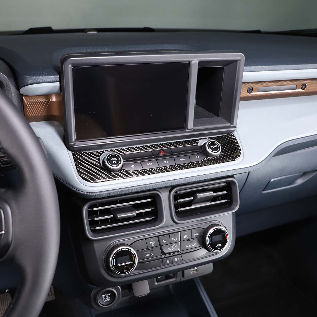ABS carbon fiber cup holder frame cover decoration suitable for Ranger T6 T7 2015-21 - v