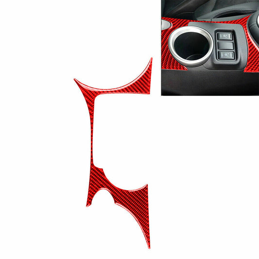 Red carbon fiber inner cup holder cover suitable for Nissan 370Z 09 - 2020